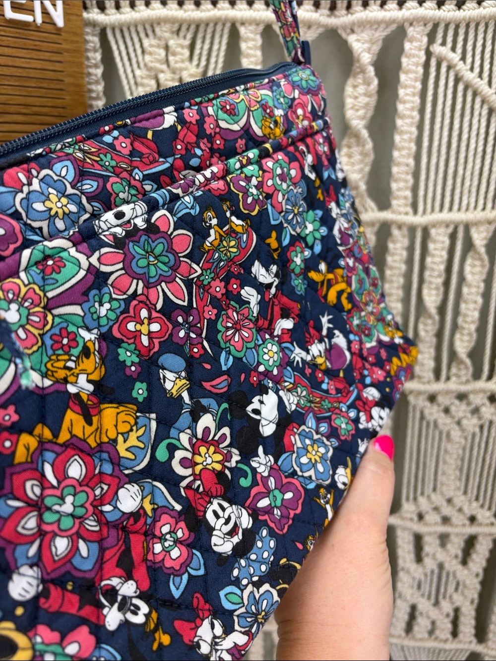 Vera Bradley Disney Mickey & Friends Playful Navy Floral Paisley Quilted Bag - Picture 14 of 16